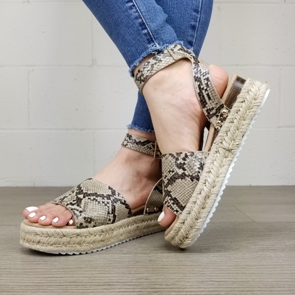 Python Snake Espadrille Platform Comfort Sandal-O - image 5